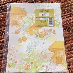 New vintage wrapping paper with mice & mushrooms